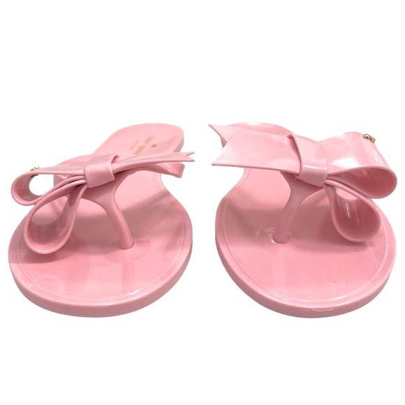 KATE SPADE • Pink Jayla Bow Flip Flop Jelly Sandals - Picture 4 of 8